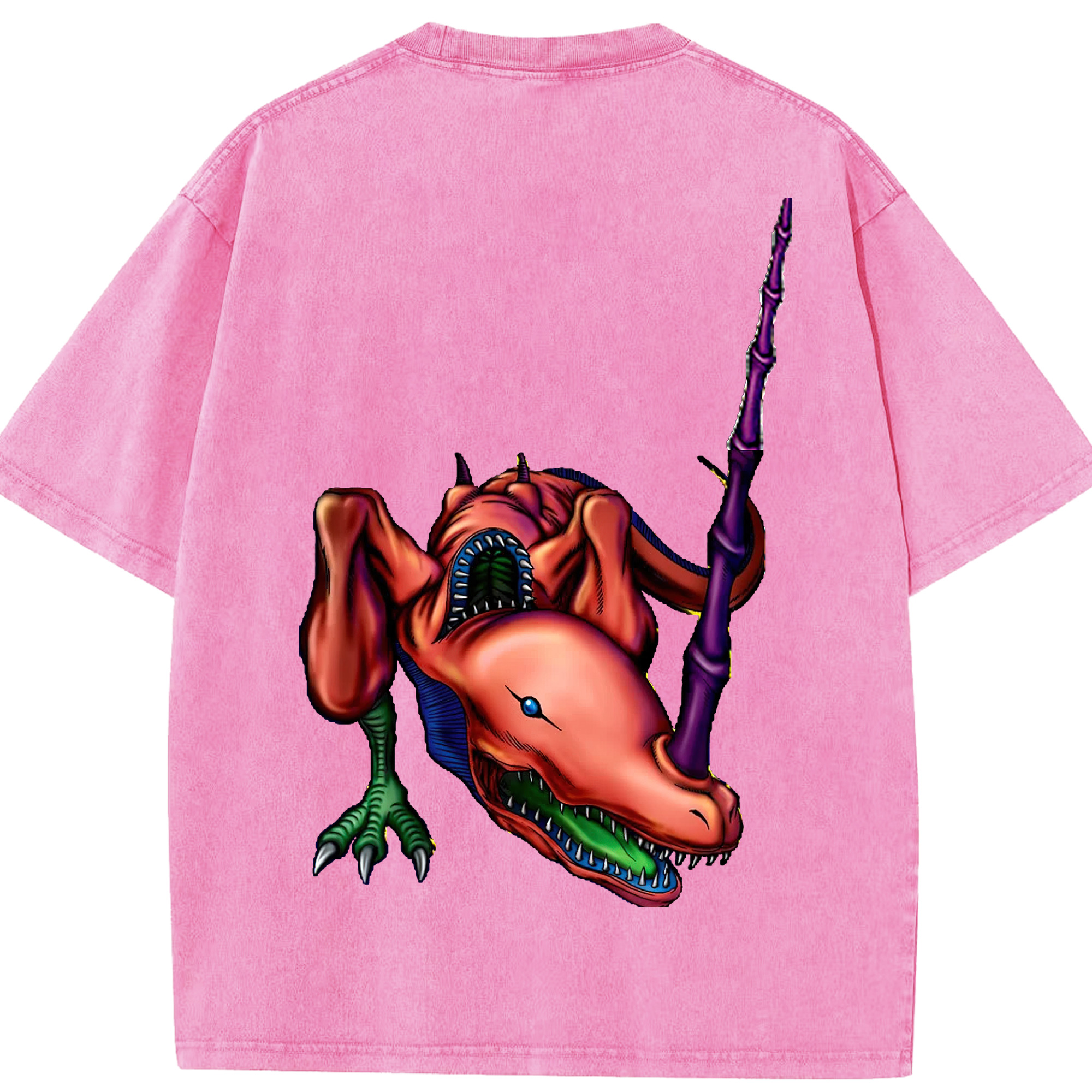 （画像用） 遊☆戯☆王 Yu-Gi-Oh! 綿100% ヴィンテージ風 半袖Tシャツ（背面プリント）